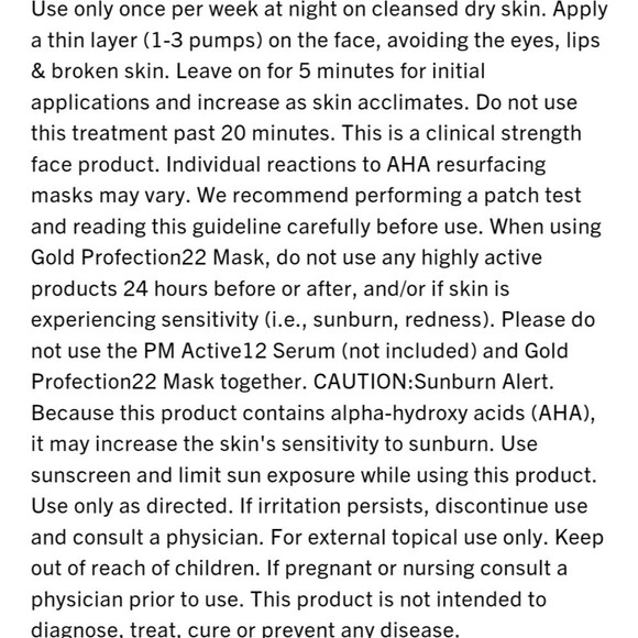 Ambari Gold Profection 22 Facial Mask Peel Alpha-Hydroxy Clean Beauty 1 fl. oz. - Picture 4 of 12